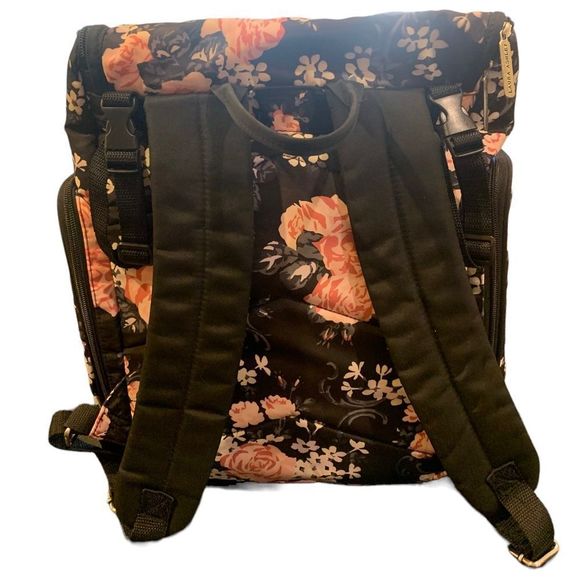 Laura Ashley Bags Laura Ashley Diaper Bag Backpack Black Pink White Floral Poshmark